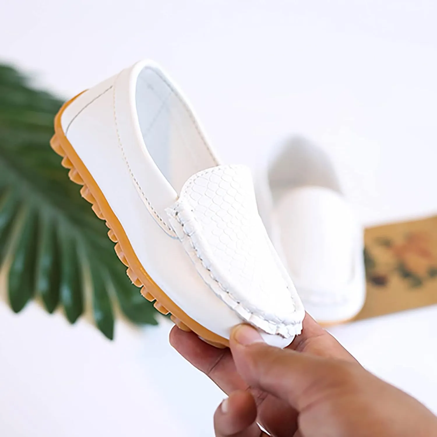 EnJoCho Kids Princess Shoes Toddler Little Kid Boys Girls Soft Slip On Loafers Dress Flat Shoes Boat Casual Shoes