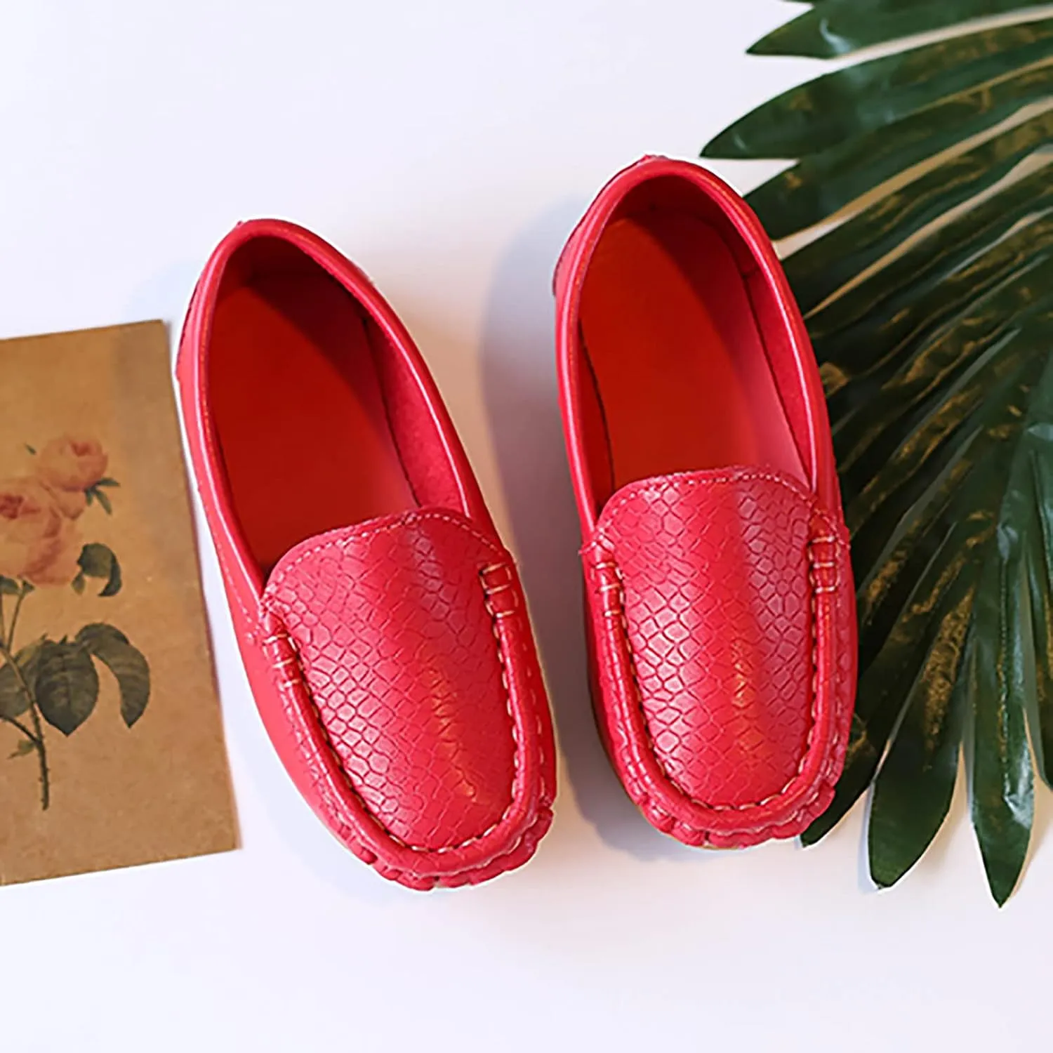 EnJoCho Kids Princess Shoes Toddler Little Kid Boys Girls Soft Slip On Loafers Dress Flat Shoes Boat Casual Shoes