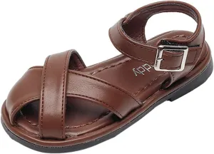 EnJoCho Toddler Round Toe Shoes Kids Little Girls Sandals Casual Sticky Shoelaces Light Weight Adjustable Straps Summer