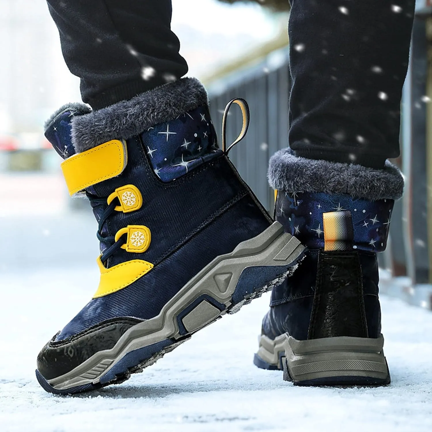Fashion Big Kids Winter Water Proof Flat Keep Warm Snow Boots Comfortable Mid Boots Shoes Shoes Girls Knee High Boots