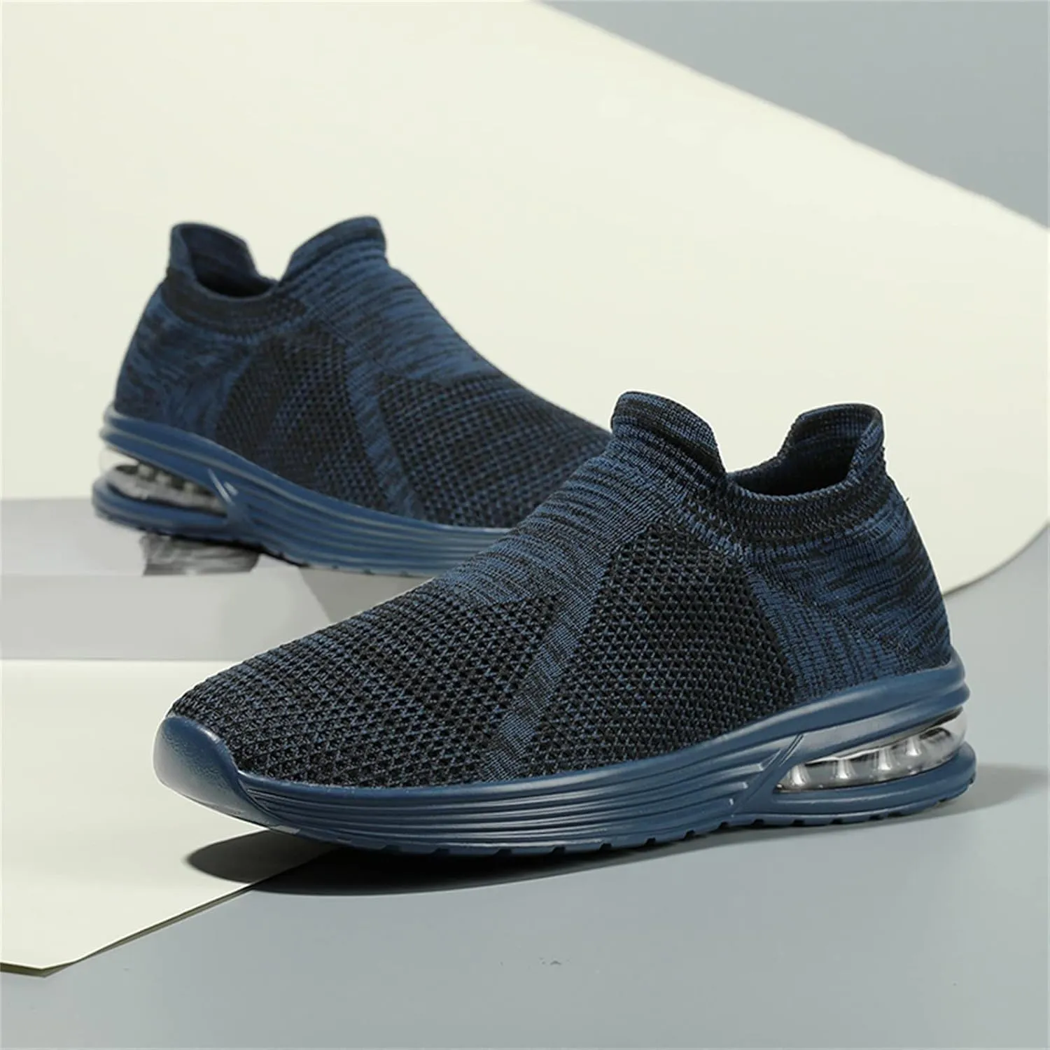 Fashion Summer Men Mesh Breathable Comfortable Air Cushion Sole Casual Slip On Sneaker Rack for Men Bedroom Wall