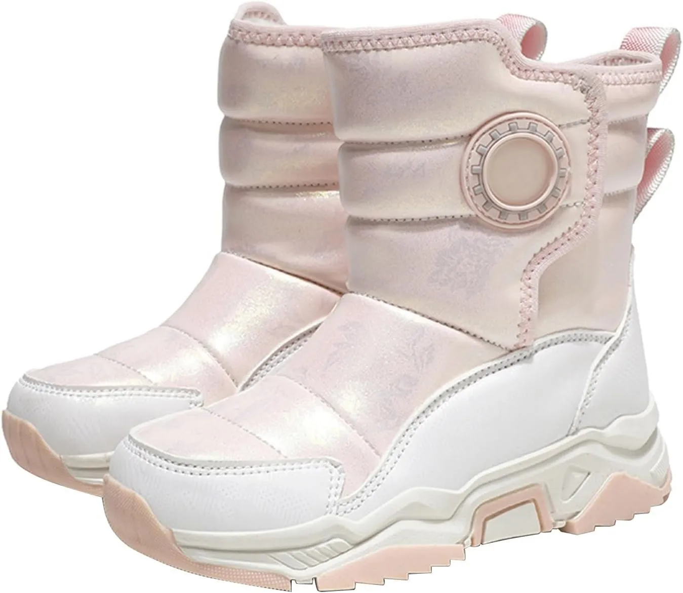 Fashion Winter Mid Calf Boots for Kids Platform Water-Proof Outdoor Warm Cozy Anti-Slip Winter Girly Boots for Girls