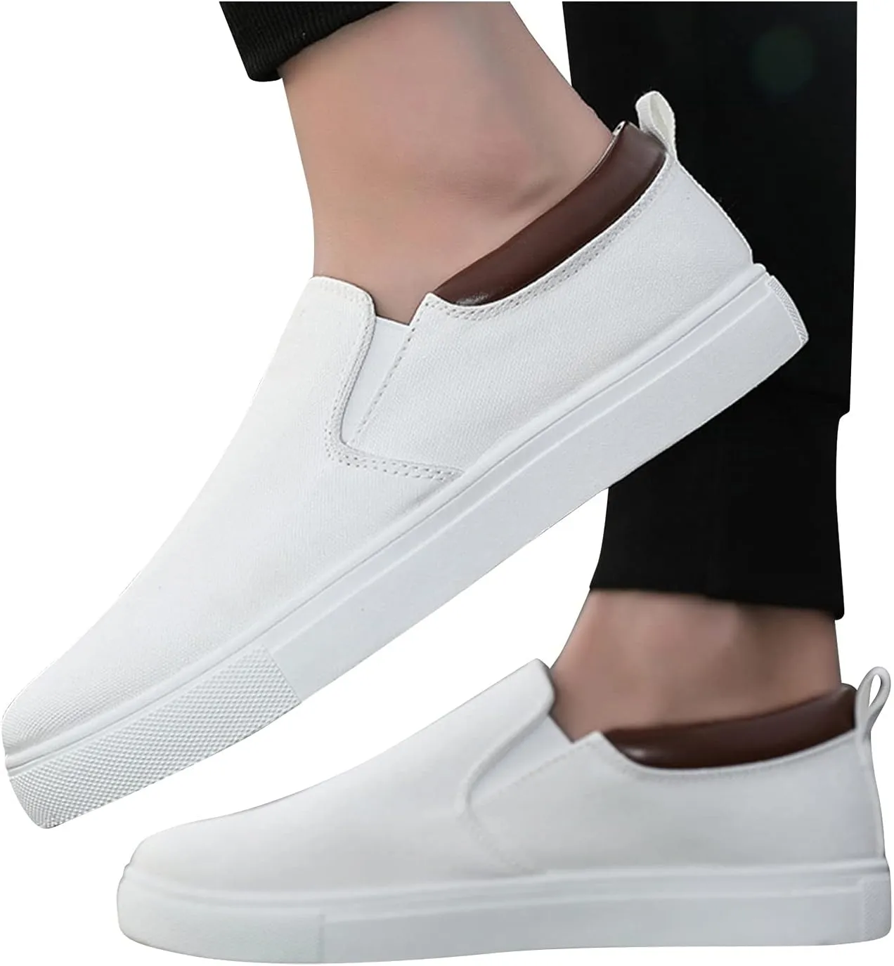 Foot Comfortable Men's Flat-Bottomed Fashionable Shoes Running Men's Sneaker Crease Shoes