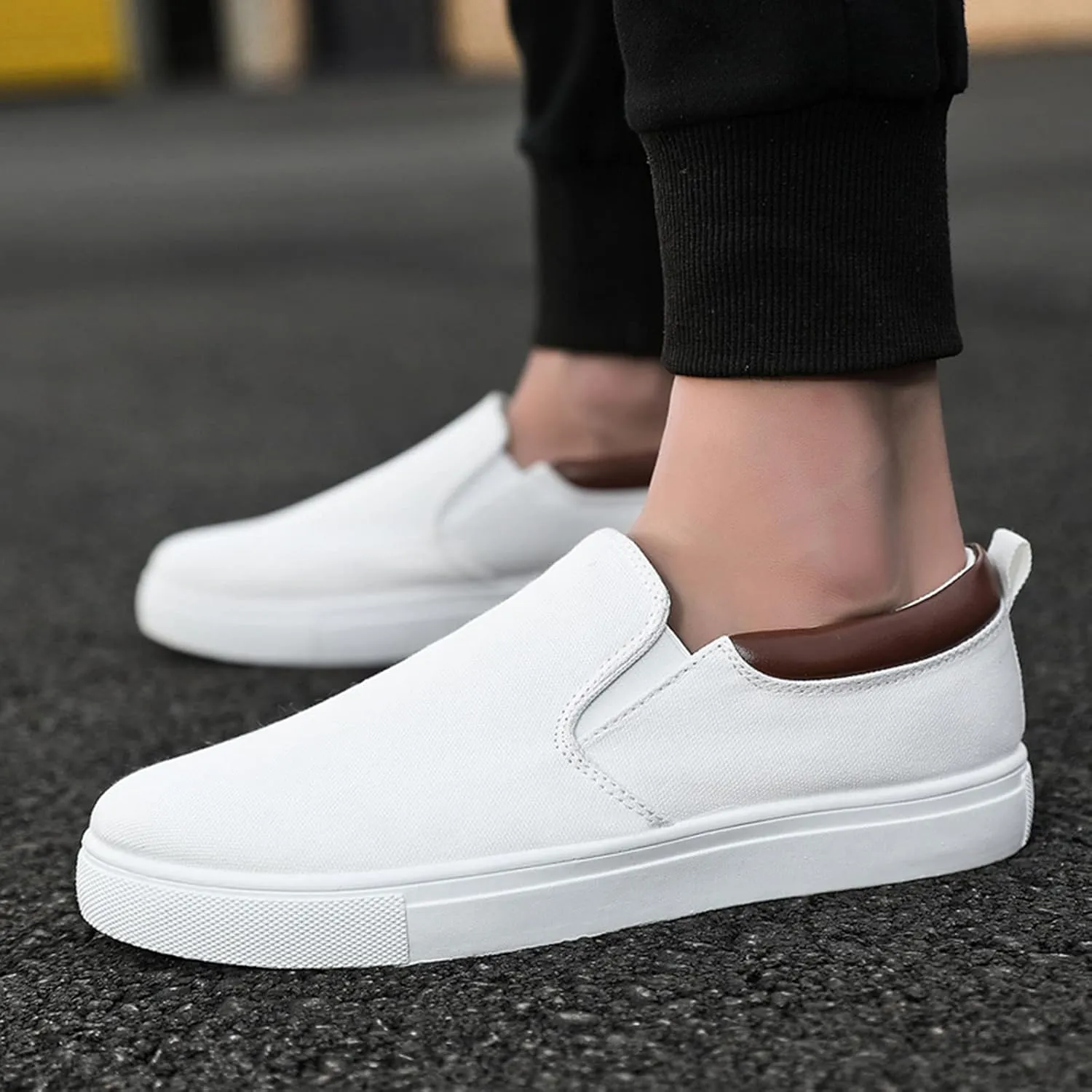 Foot Comfortable Men's Flat-Bottomed Fashionable Shoes Running Men's Sneaker Crease Shoes