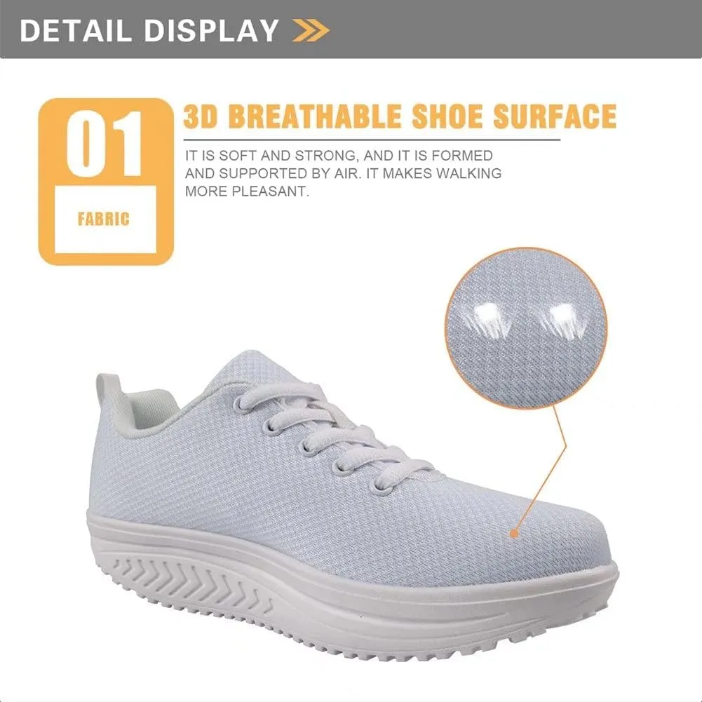 FOR U DESIGNS Women's Sneakers Platform Walking Shoes Casual Lace Up Running Shoes