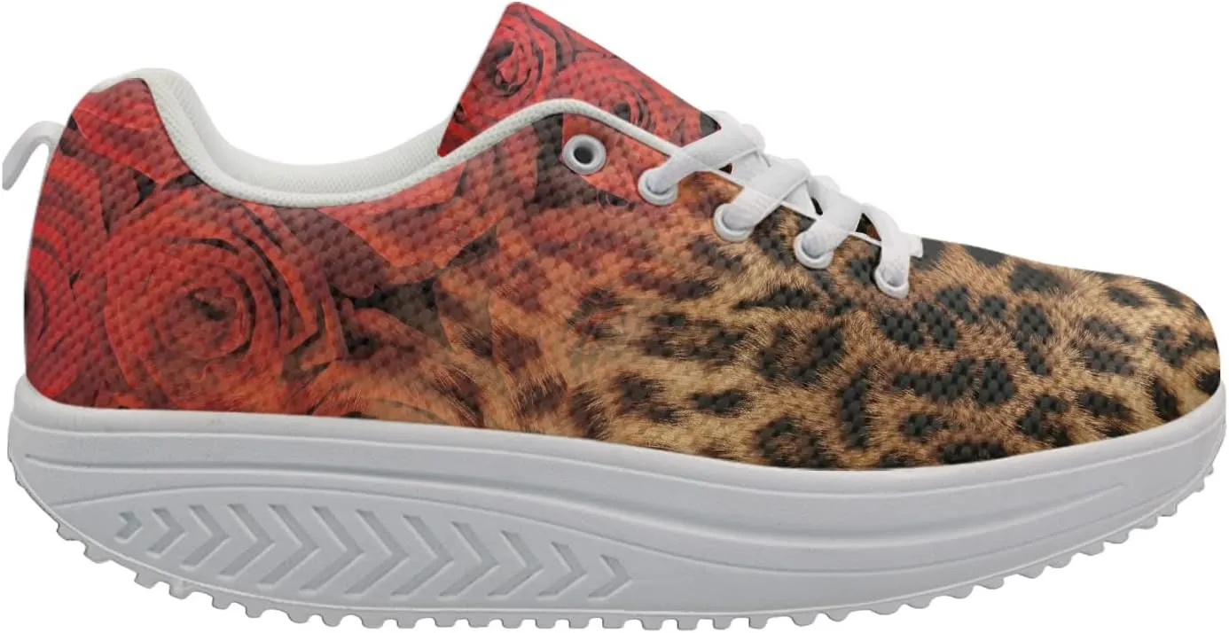 FOR U DESIGNS Women's Sneakers Platform Walking Shoes Casual Lace Up Running Shoes
