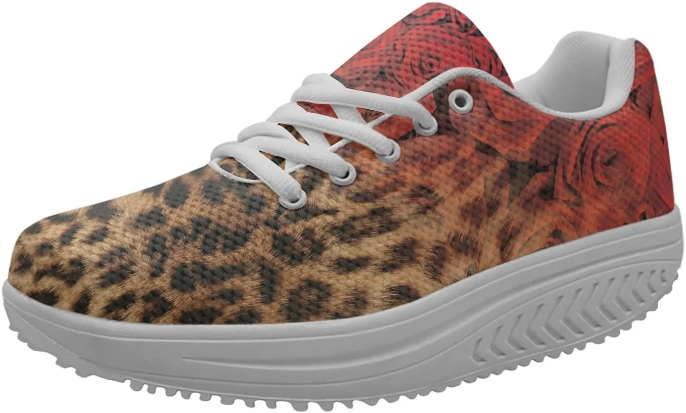 FOR U DESIGNS Women's Sneakers Platform Walking Shoes Casual Lace Up Running Shoes