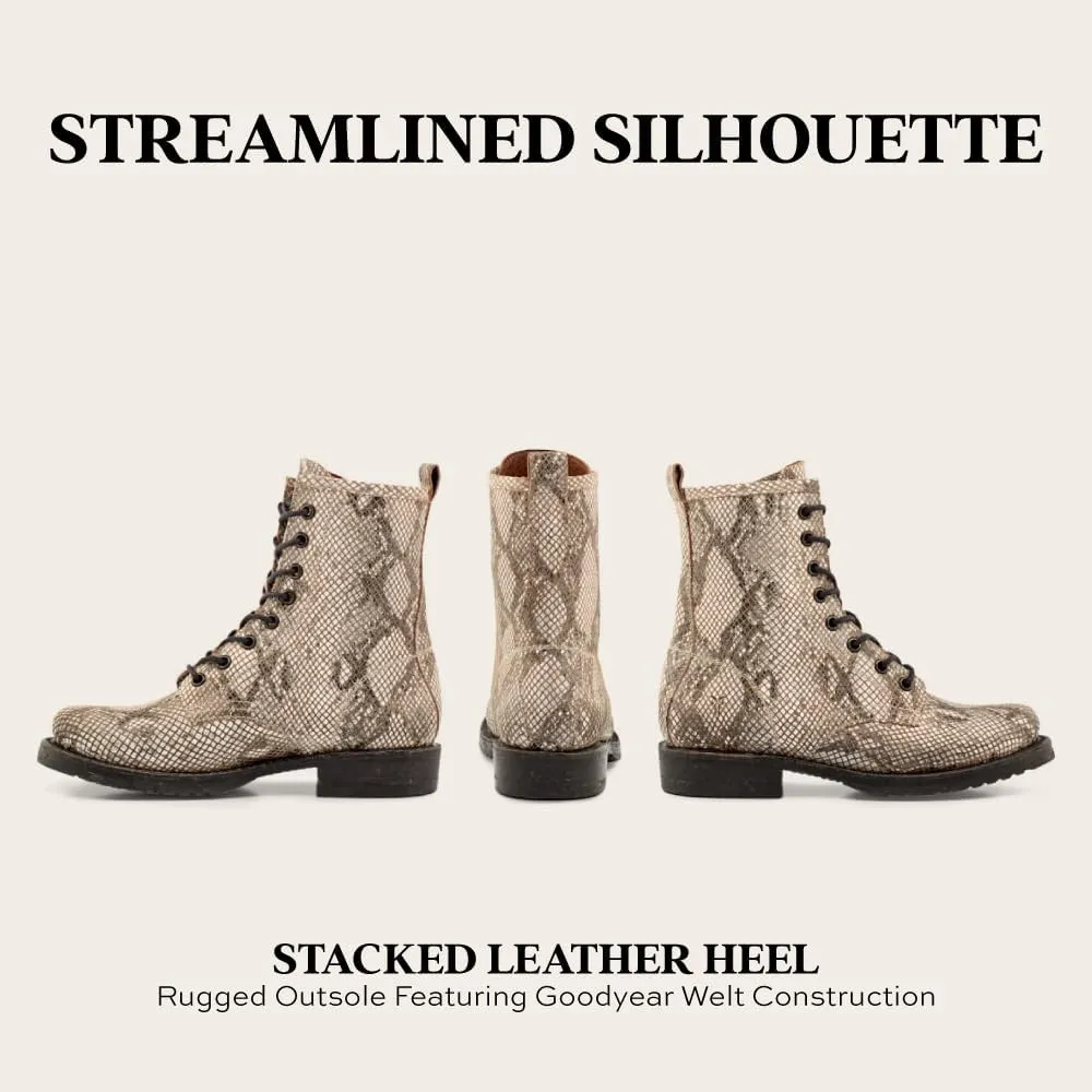 Frye Veronica Womens Combat Boots Crafted from Hand-Burnished Vintage Italian Leather with Genuine Stitch-Down Welt Construction and Leather Lining  6  Shaft Height