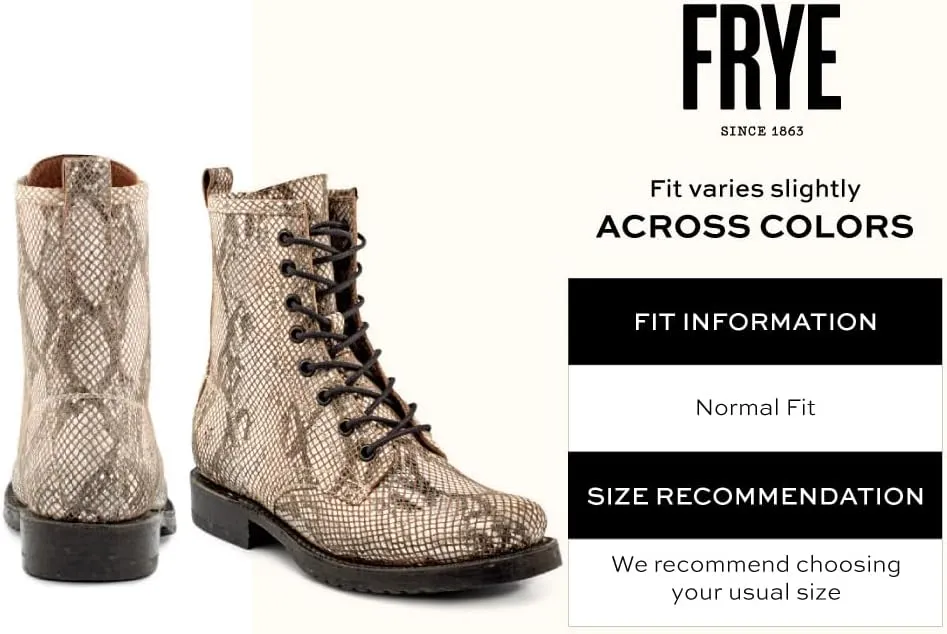 Frye Veronica Womens Combat Boots Crafted from Hand-Burnished Vintage Italian Leather with Genuine Stitch-Down Welt Construction and Leather Lining  6  Shaft Height