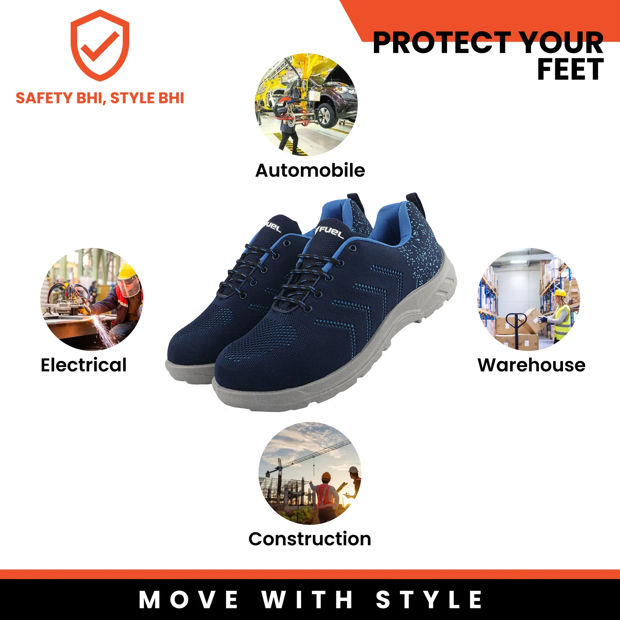 Fuel Arsenal Safety Shoes For Men's (BLUE)