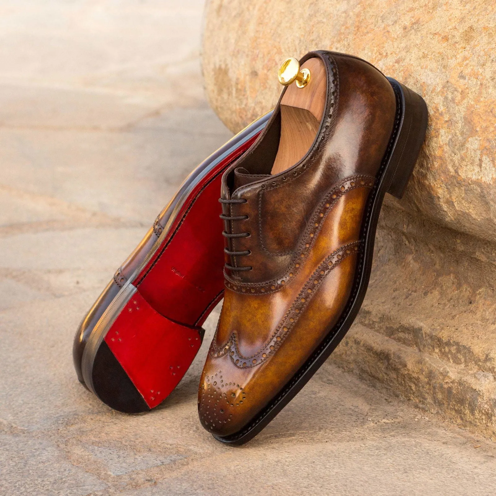 Full Brogue-Patina, Dark Brown, Brown-Wholesale