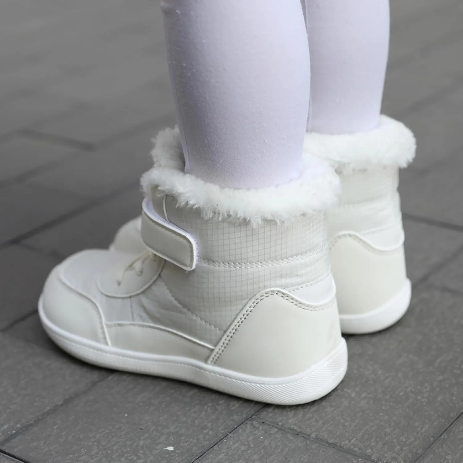 Fuzzy Lined Warm Snow Booties For Childrens Boys Girls Kids Open Toe Leather Soft Sole Boots Shoes Non Slip Sneaker