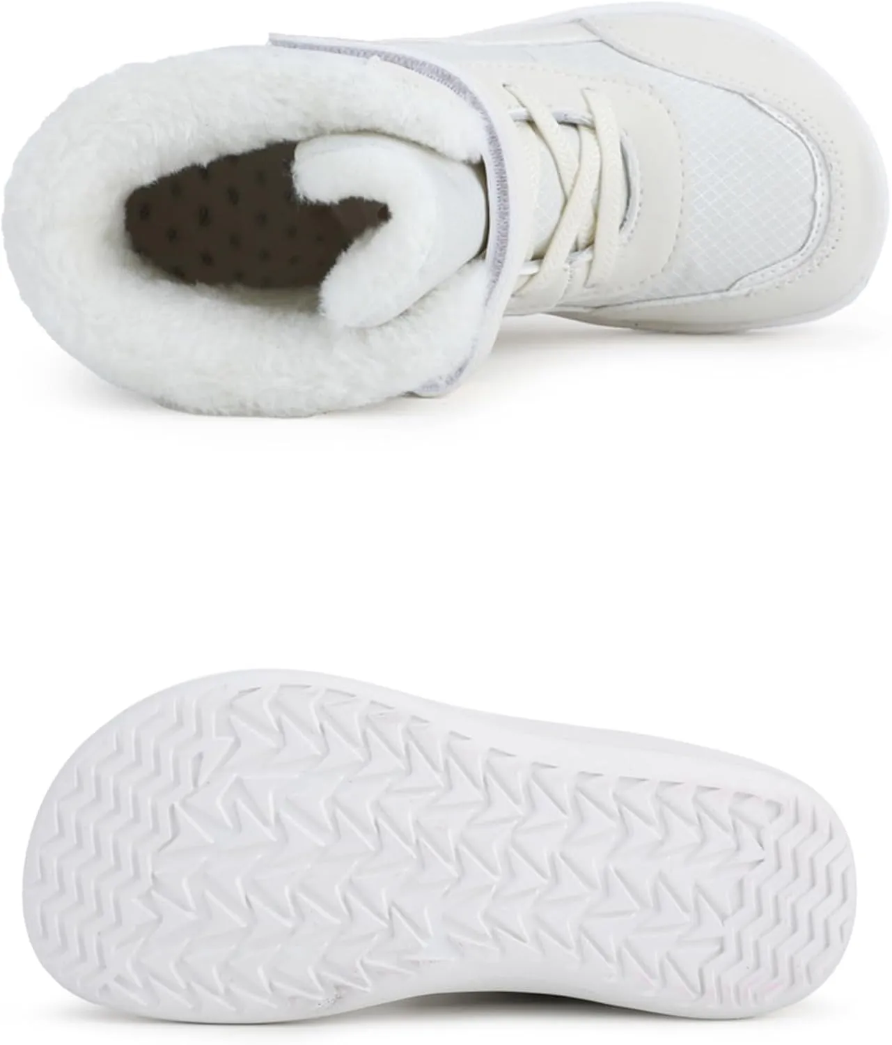 Fuzzy Lined Warm Snow Booties For Childrens Boys Girls Kids Open Toe Leather Soft Sole Boots Shoes Non Slip Sneaker