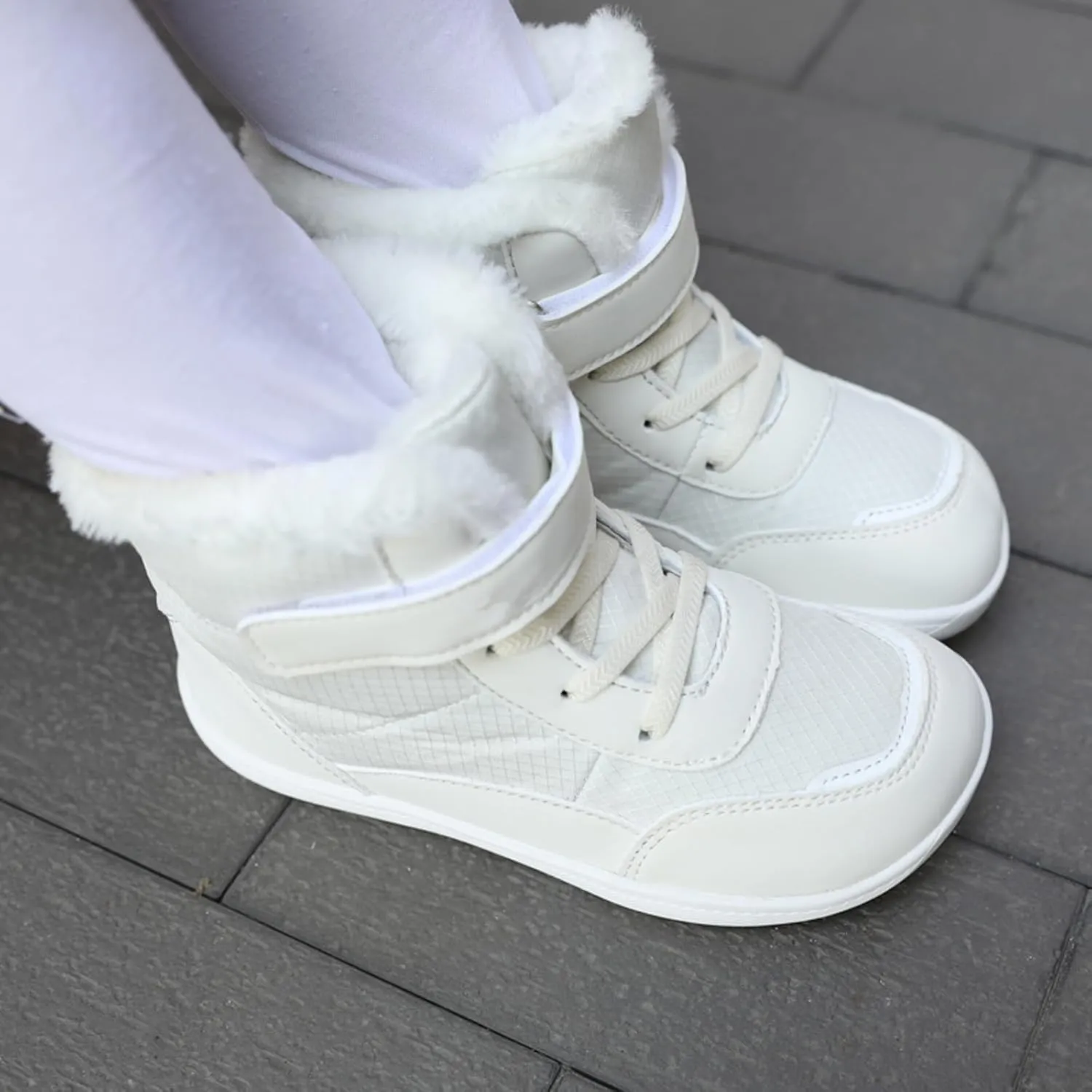 Fuzzy Lined Warm Snow Booties For Childrens Boys Girls Kids Open Toe Leather Soft Sole Boots Shoes Non Slip Sneaker