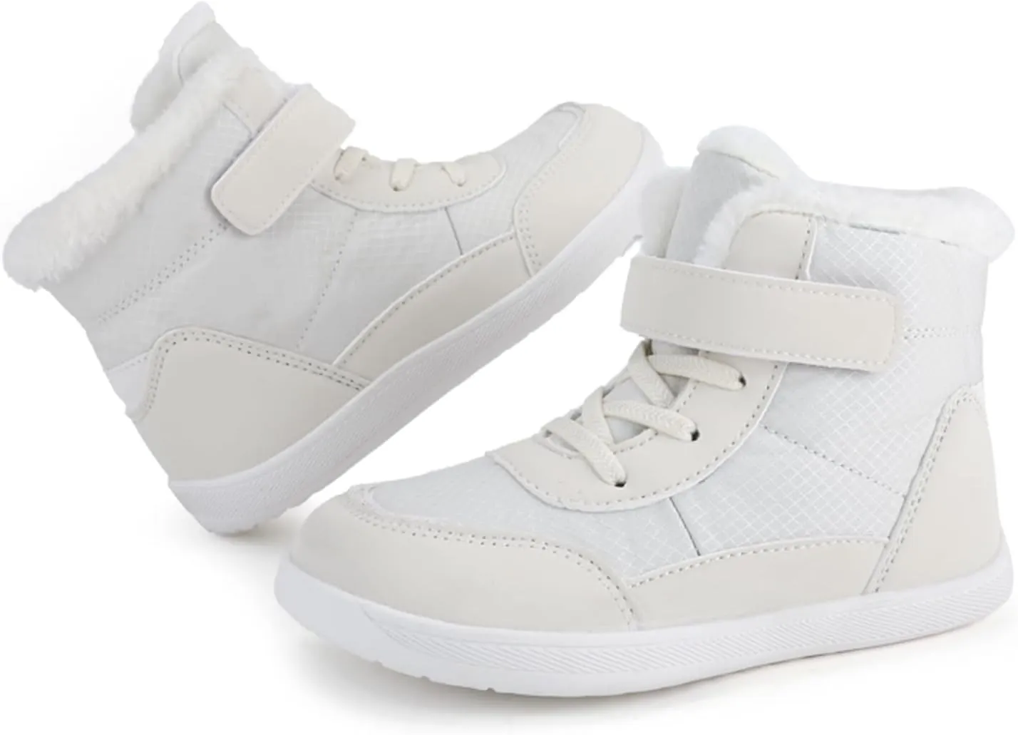 Fuzzy Lined Warm Snow Booties For Childrens Boys Girls Kids Open Toe Leather Soft Sole Boots Shoes Non Slip Sneaker
