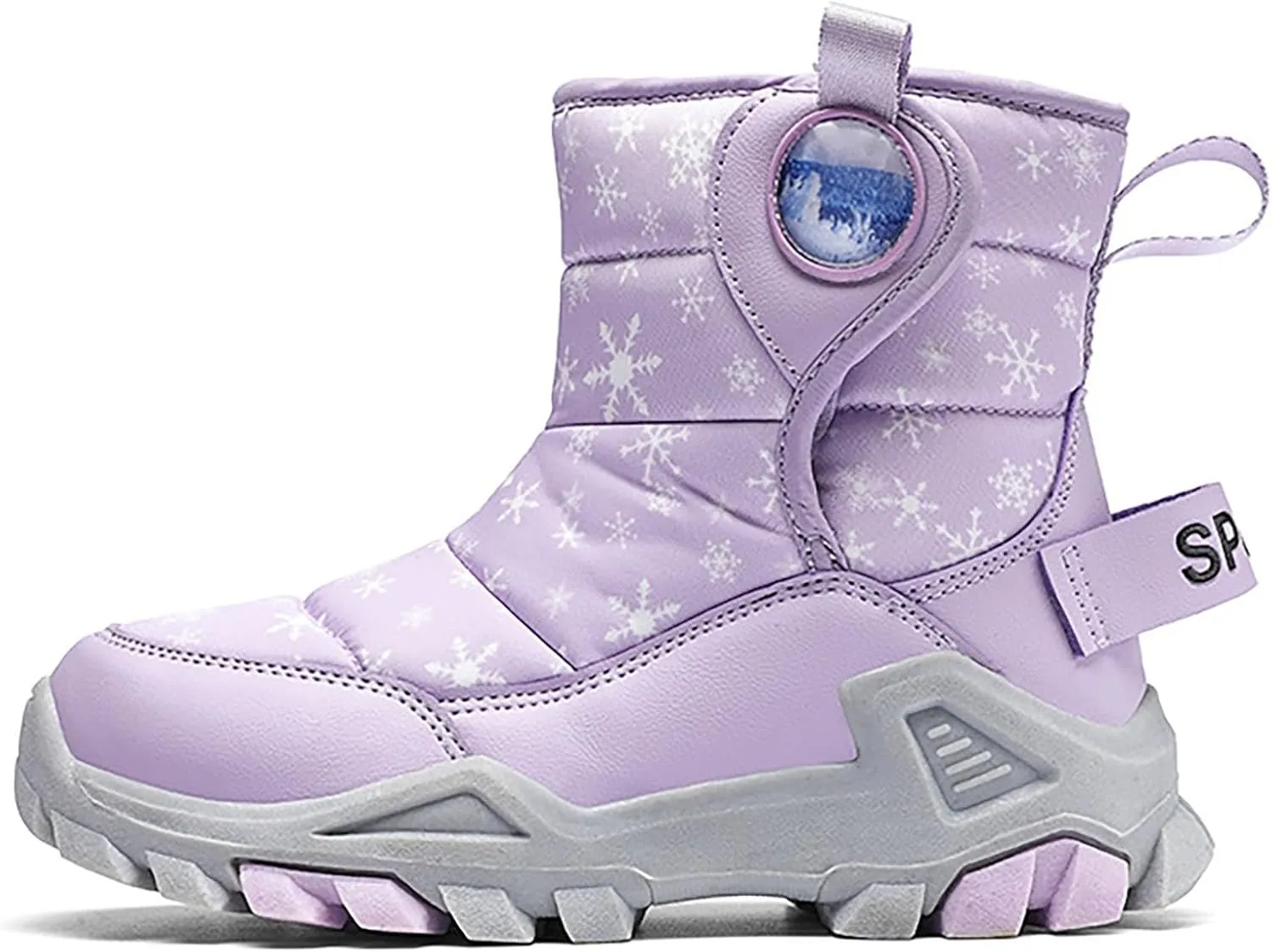 Girls Boys Snow Boots Outdoor Warm Comfortable Non Slip Mid Calf Padded Small Big Kids Winter Shoes for Toddler Girls