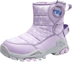 Girls Boys Snow Boots Outdoor Warm Comfortable Non Slip Mid Calf Padded Small Big Kids Winter Shoes for Toddler Girls