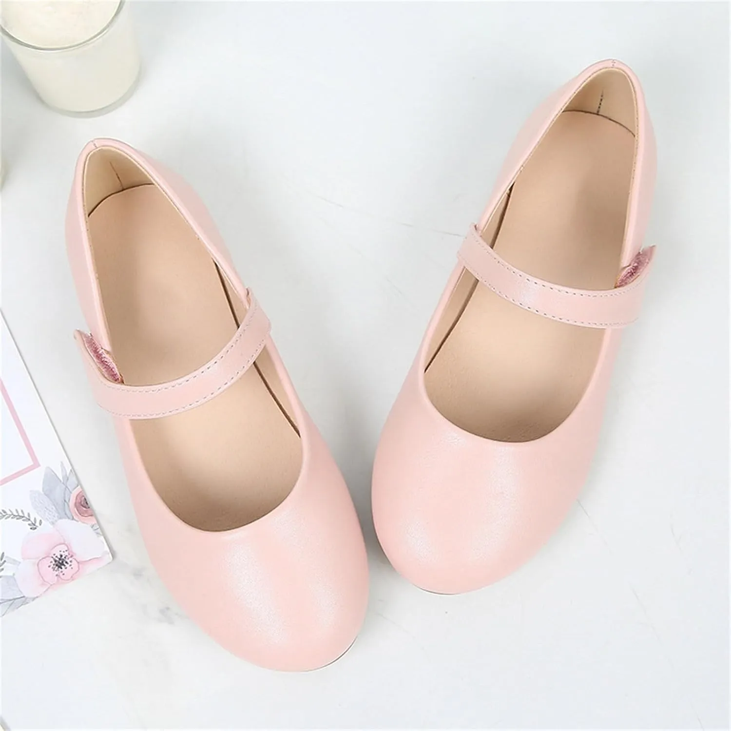 Girls Dress Shoes School Wedding Party Flower Mary Jane Shoes Leather Pu Ballet Flats For Toddler Baby Infant
