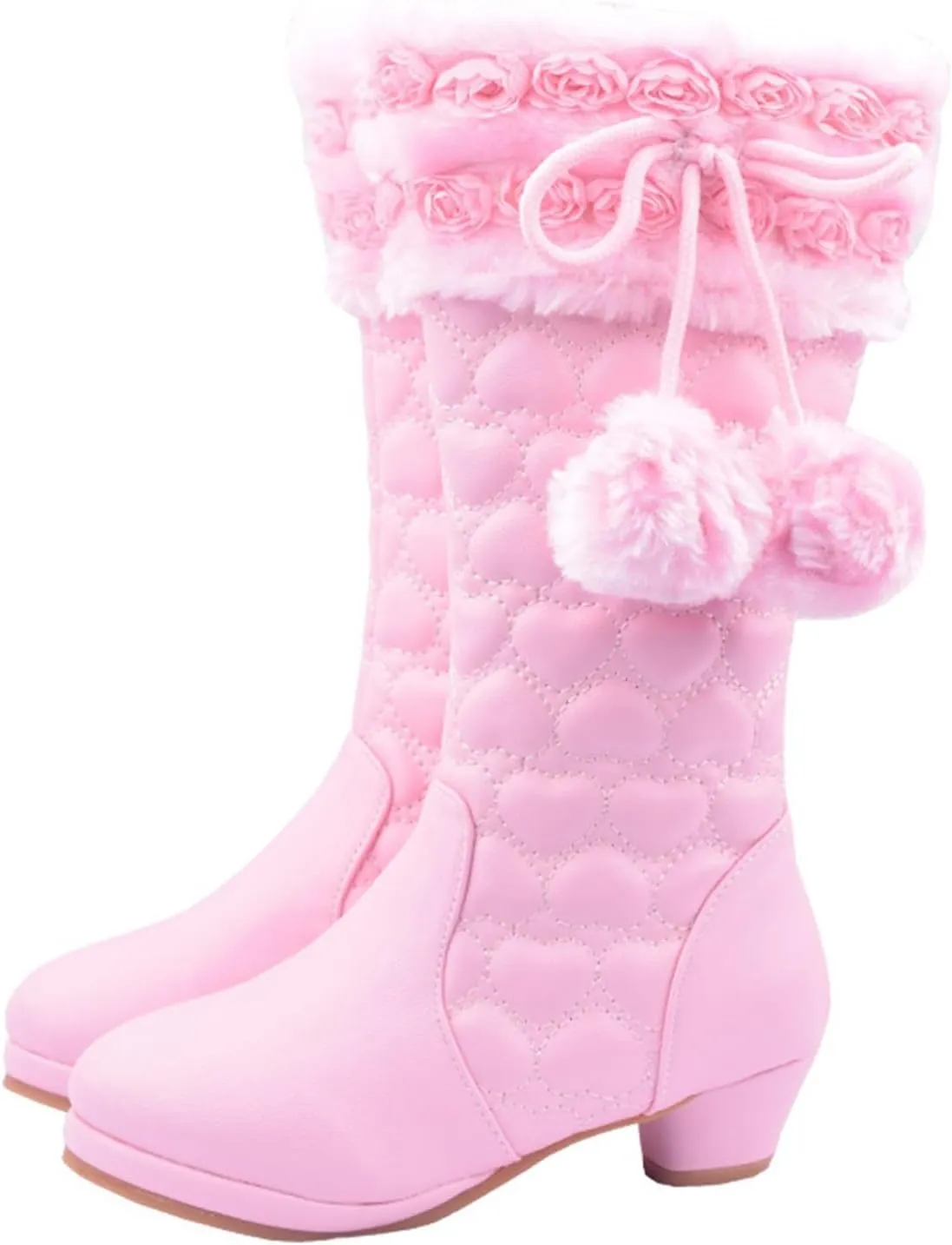Girls Riding Boots Knee High Boots Flat Heel Mid Calf Boot Shoes Cowgirl Boots Cowboy Boots for Girls Kids Toddler