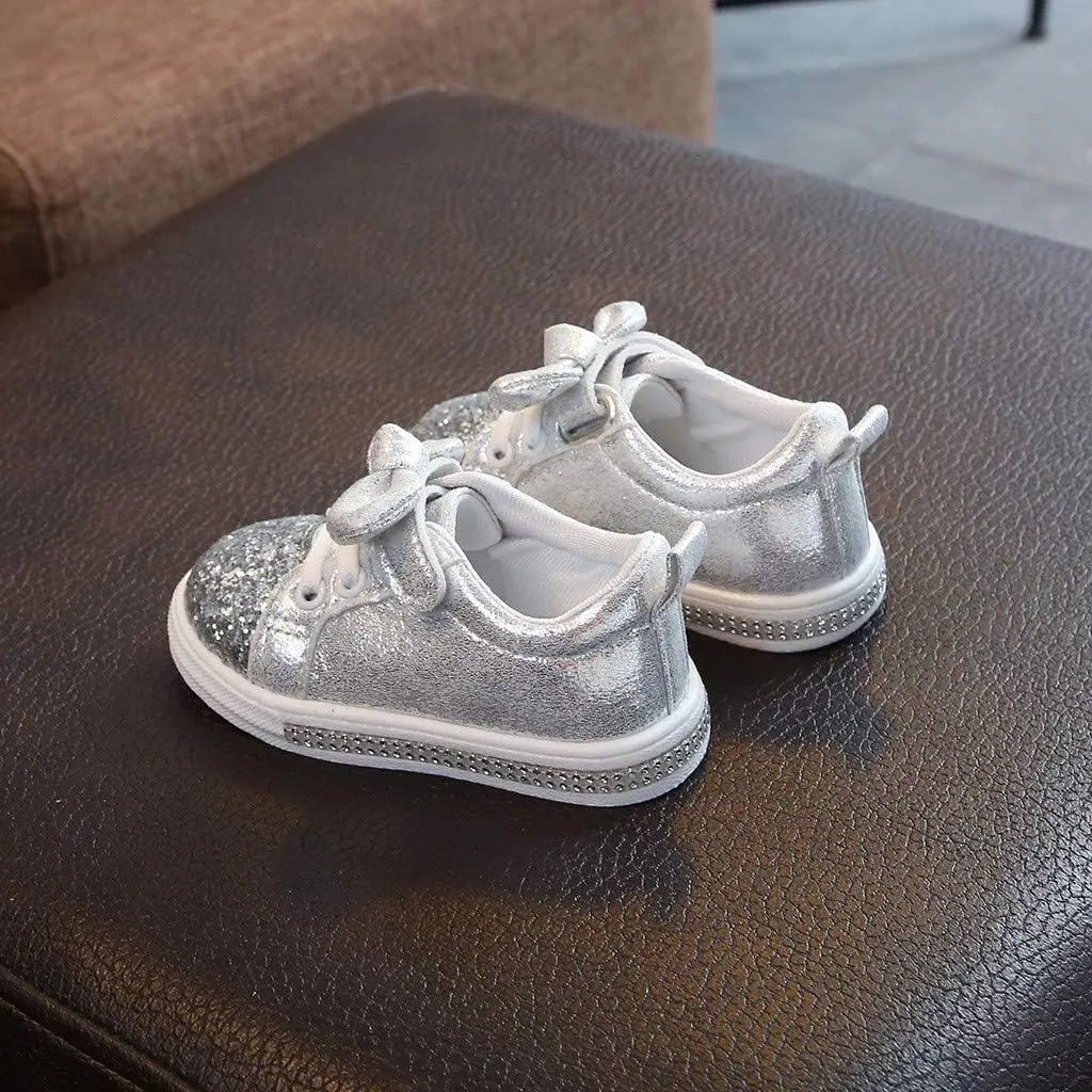 Girls Sneakers,Sequins Sport Bowknot Run Bling Crystal Baby Girls Boys Children Shoes Baby Shoes Baby Shows