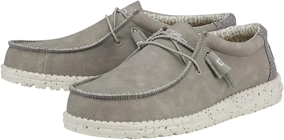 Hey Dude Men's Wally Recycled Leather | Men’s Shoes | Men's Lace Up Loafers | Comfortable & Light-Weight