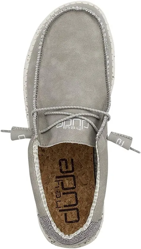 Hey Dude Men's Wally Recycled Leather | Men’s Shoes | Men's Lace Up Loafers | Comfortable & Light-Weight