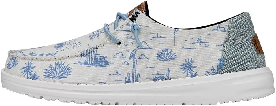 Hey Dude Wendy Desert Cream/Blue Size 10 | Women’s Shoes | Women’s Slip-on Loafers | Comfortable & Light-Weight