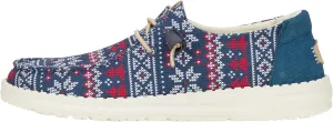 Hey Dude Wendy Winter Sweater Navy/Multi Size 5, Women’s Shoes, Women’s Slip-on Loafers, Comfortable & Light-Weight