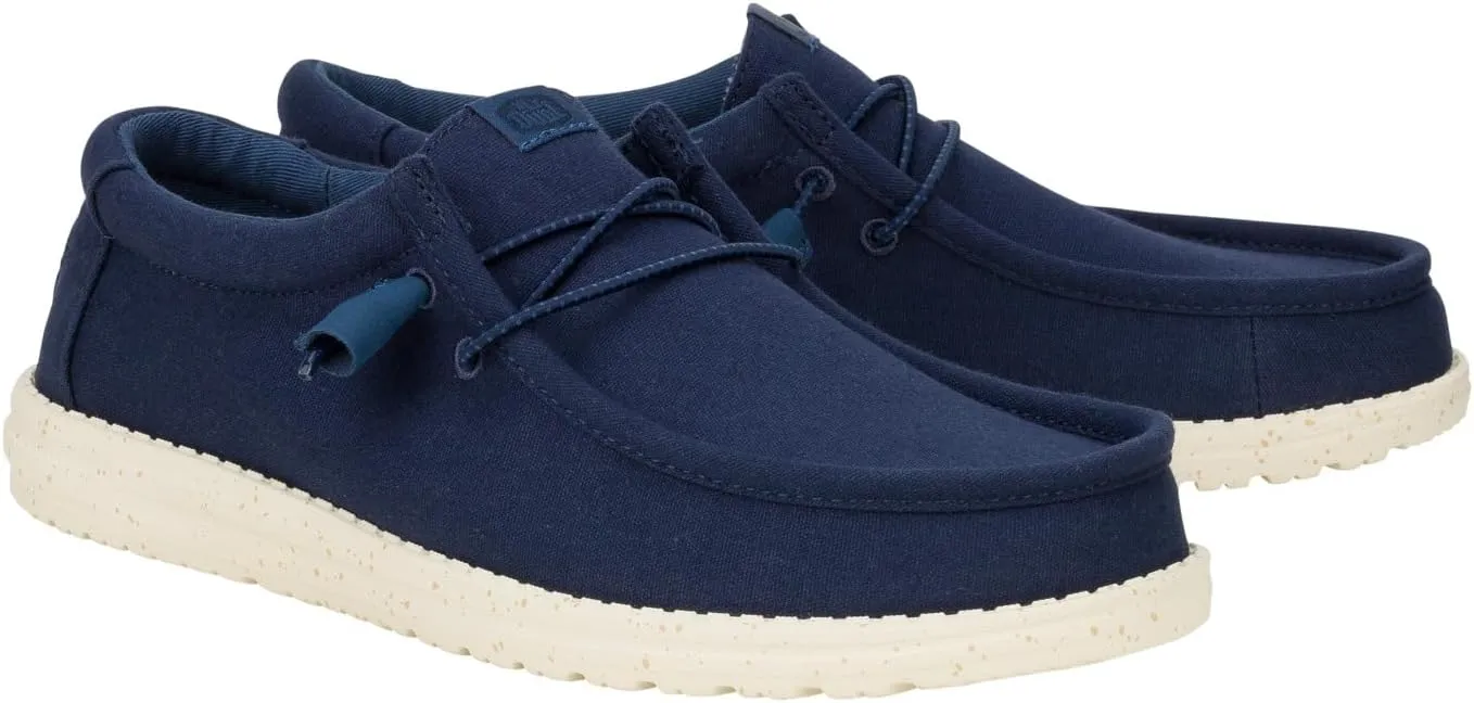 HEYDUDE Men's Wally Canvas, Men’s Shoes, Slip-on Loafers, Comfortable & Light-Weight