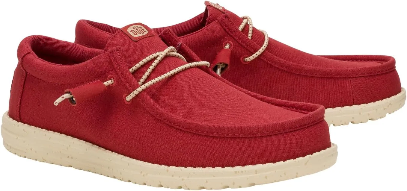 HEYDUDE Men's Wally Canvas, Men’s Shoes, Slip-on Loafers, Comfortable & Light-Weight