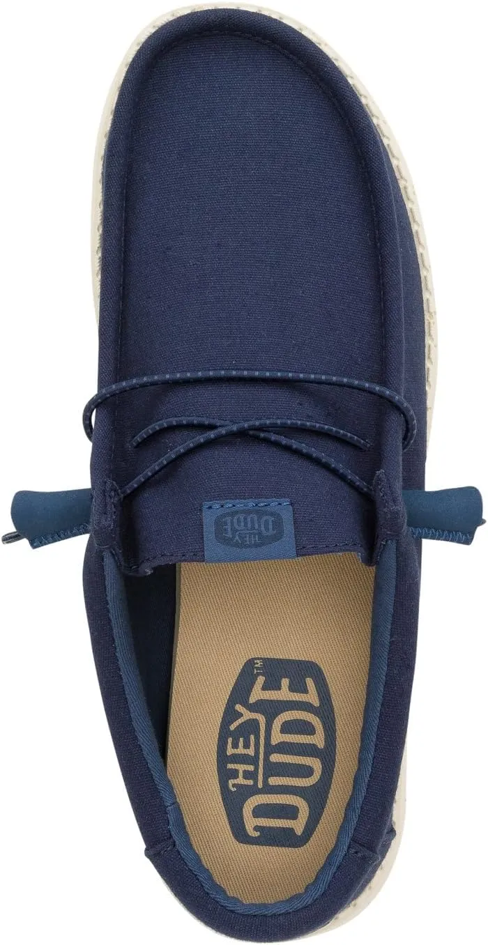 HEYDUDE Men's Wally Canvas, Men’s Shoes, Slip-on Loafers, Comfortable & Light-Weight