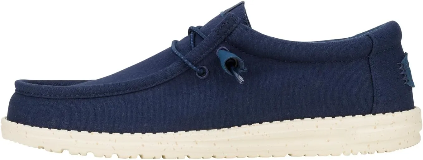 HEYDUDE Men's Wally Canvas Navy Size 13, Men’s Shoes, Slip-on Loafers, Comfortable & Light-Weight