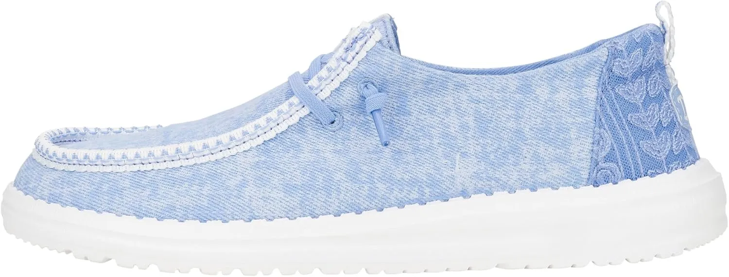 HEYDUDE Wendy Surf Wash Blue Size 11, Women’s Shoes, Women’s Slip-on Loafers, Comfortable & Light-Weight