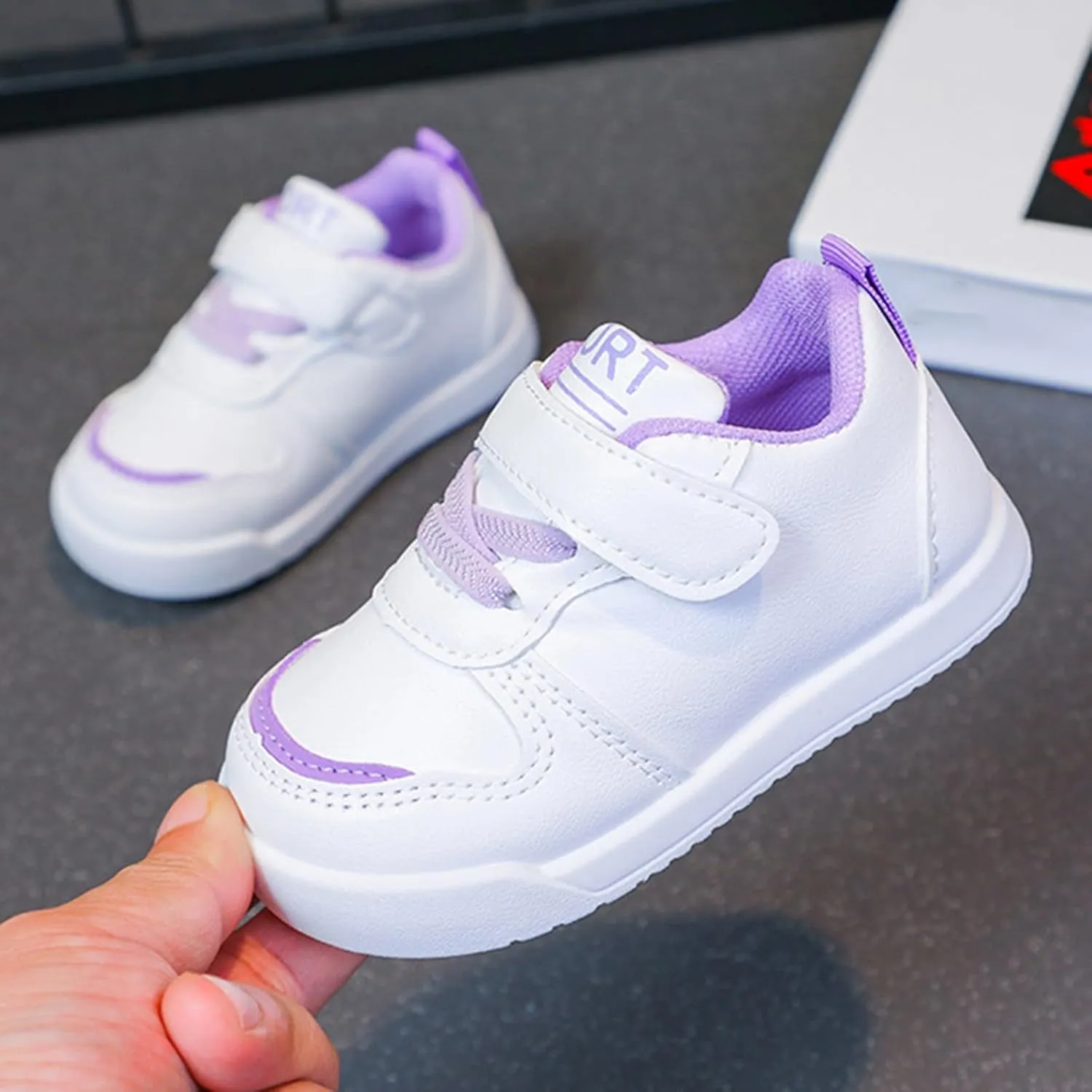 Infant Kids Sneakers School Running Loafers Lo𝐰 Top Walking Tennis Casual Shoes Strap Athletic Sneakers for Children