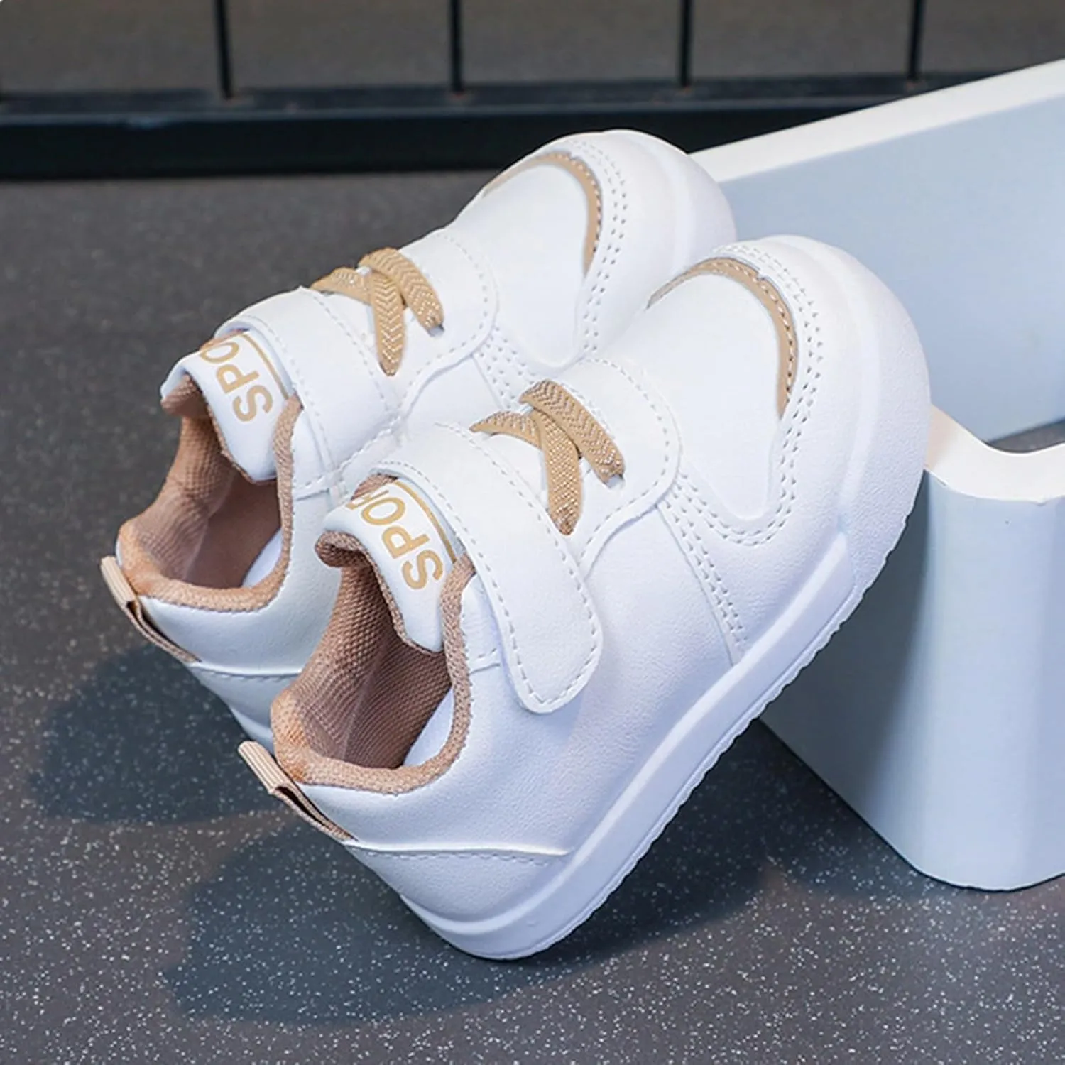 Infant Kids Sneakers School Running Loafers Lo𝐰 Top Walking Tennis Casual Shoes Strap Athletic Sneakers for Children