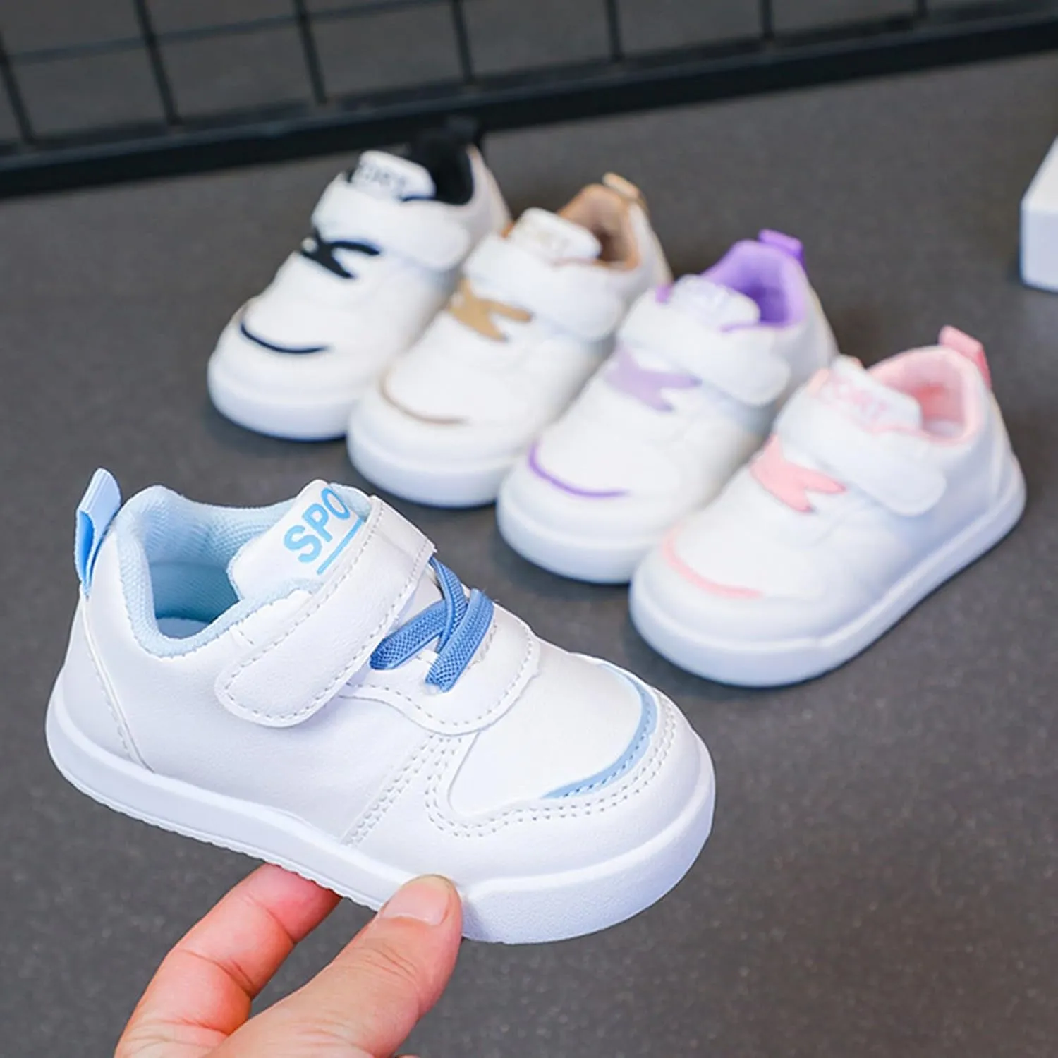 Infant Kids Sneakers School Running Loafers Lo𝐰 Top Walking Tennis Casual Shoes Strap Athletic Sneakers for Children