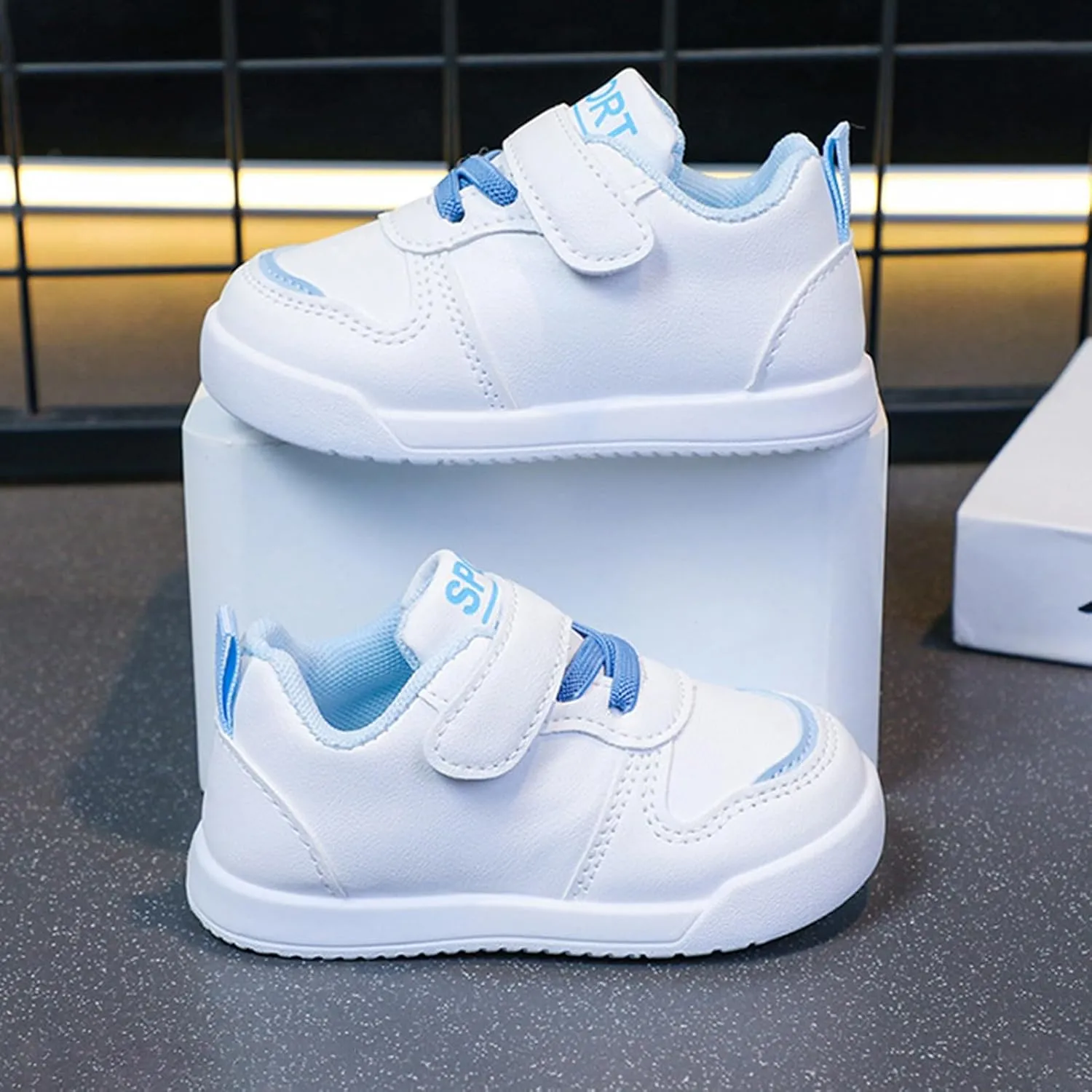 Infant Kids Sneakers School Running Loafers Lo𝐰 Top Walking Tennis Casual Shoes Strap Athletic Sneakers for Children