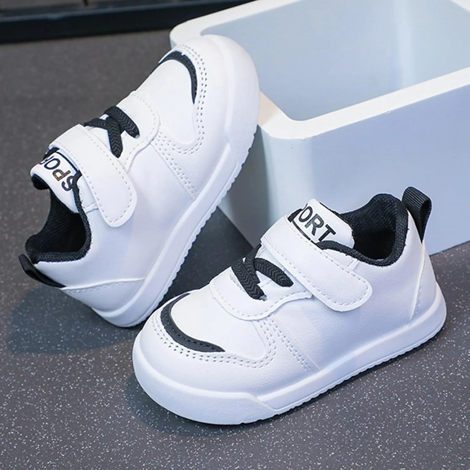 Infant Kids Sneakers School Running Loafers Lo𝐰 Top Walking Tennis Casual Shoes Strap Athletic Sneakers for Children