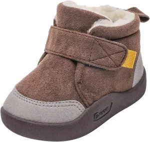 Insulated Snow Ankle Boot For Boy Non Slip Plush Lined Winter Walking Shoes For Boy Wide Toe Box Warm Snow Boots