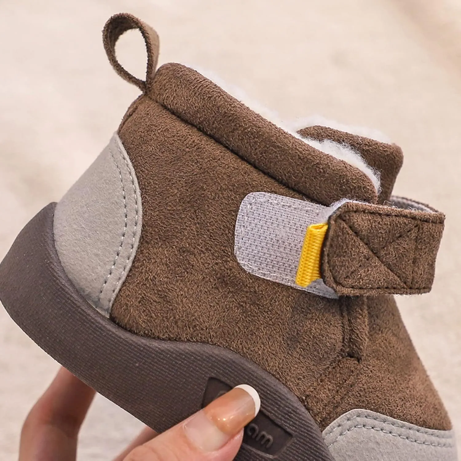 Insulated Snow Ankle Boot For Boy Non Slip Plush Lined Winter Walking Shoes For Boy Wide Toe Box Warm Snow Boots