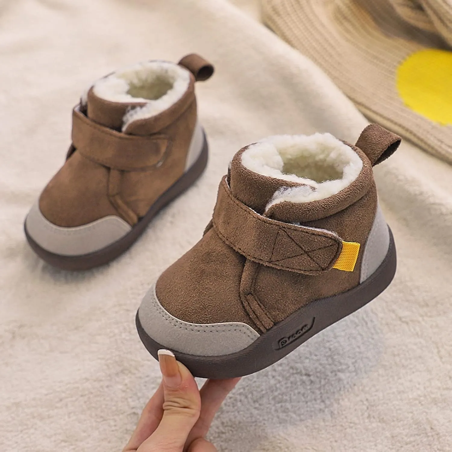 Insulated Snow Ankle Boot For Boy Non Slip Plush Lined Winter Walking Shoes For Boy Wide Toe Box Warm Snow Boots