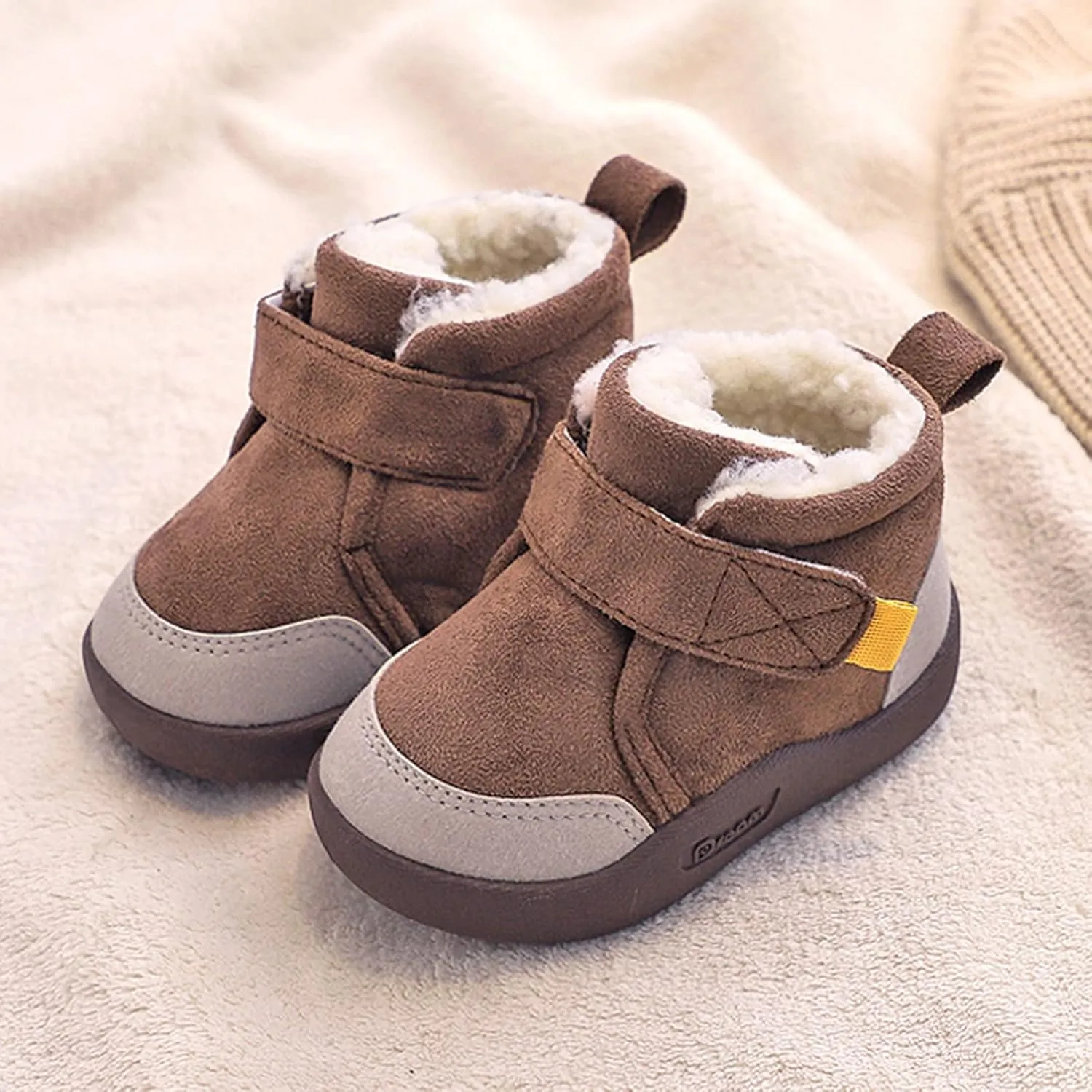 Insulated Snow Ankle Boot For Boy Non Slip Plush Lined Winter Walking Shoes For Boy Wide Toe Box Warm Snow Boots