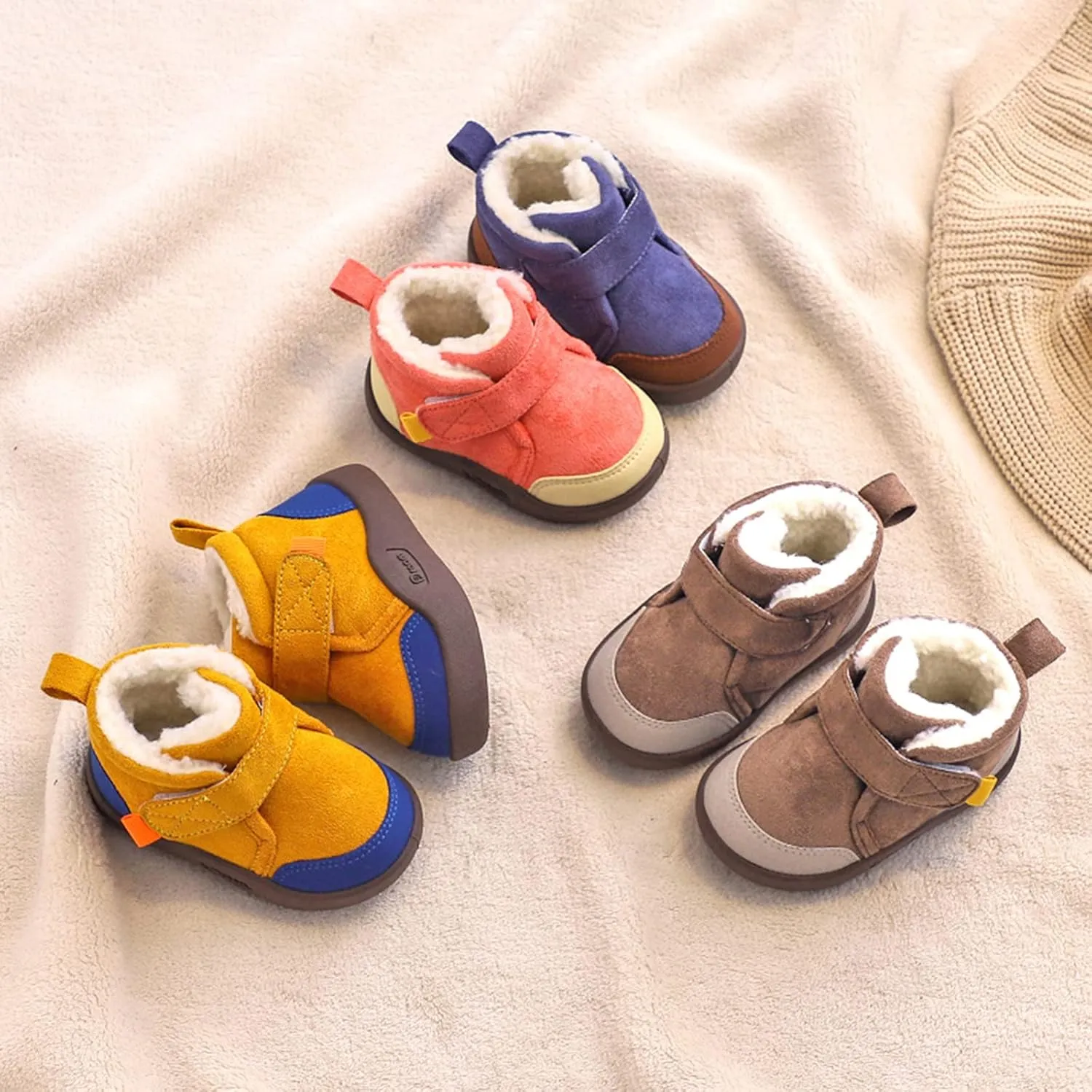 Insulated Snow Ankle Boot For Boy Non Slip Plush Lined Winter Walking Shoes For Boy Wide Toe Box Warm Snow Boots
