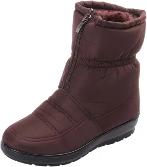 Insulated Snow Shoes For Women Non-Slip Fu Lined Ankle Booties Wide Calf Platform Slip On Boots Winter Shoes