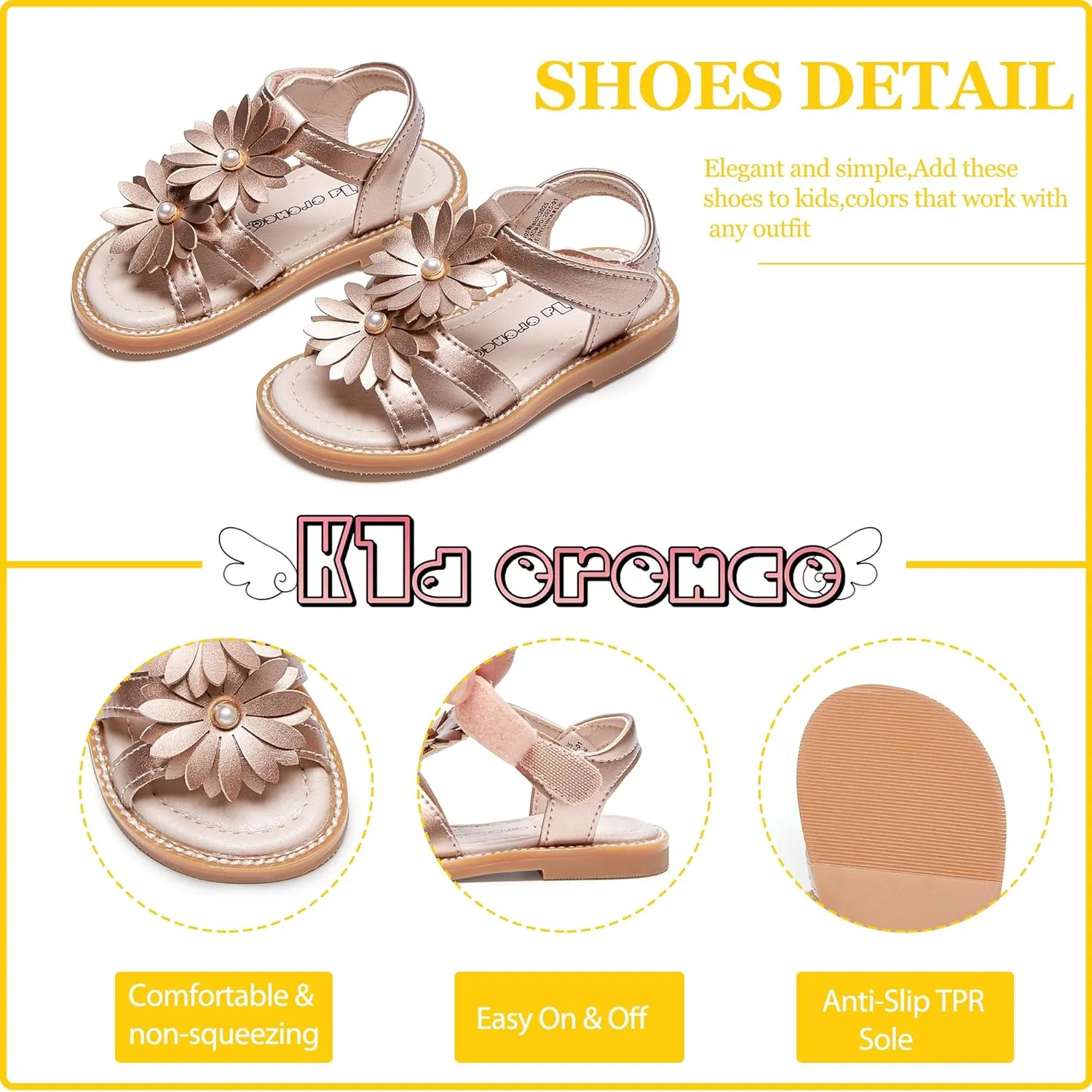 Kiderence Toddler Girls Sandals Little Girls Kids Shoes Girls Sandals Toddler