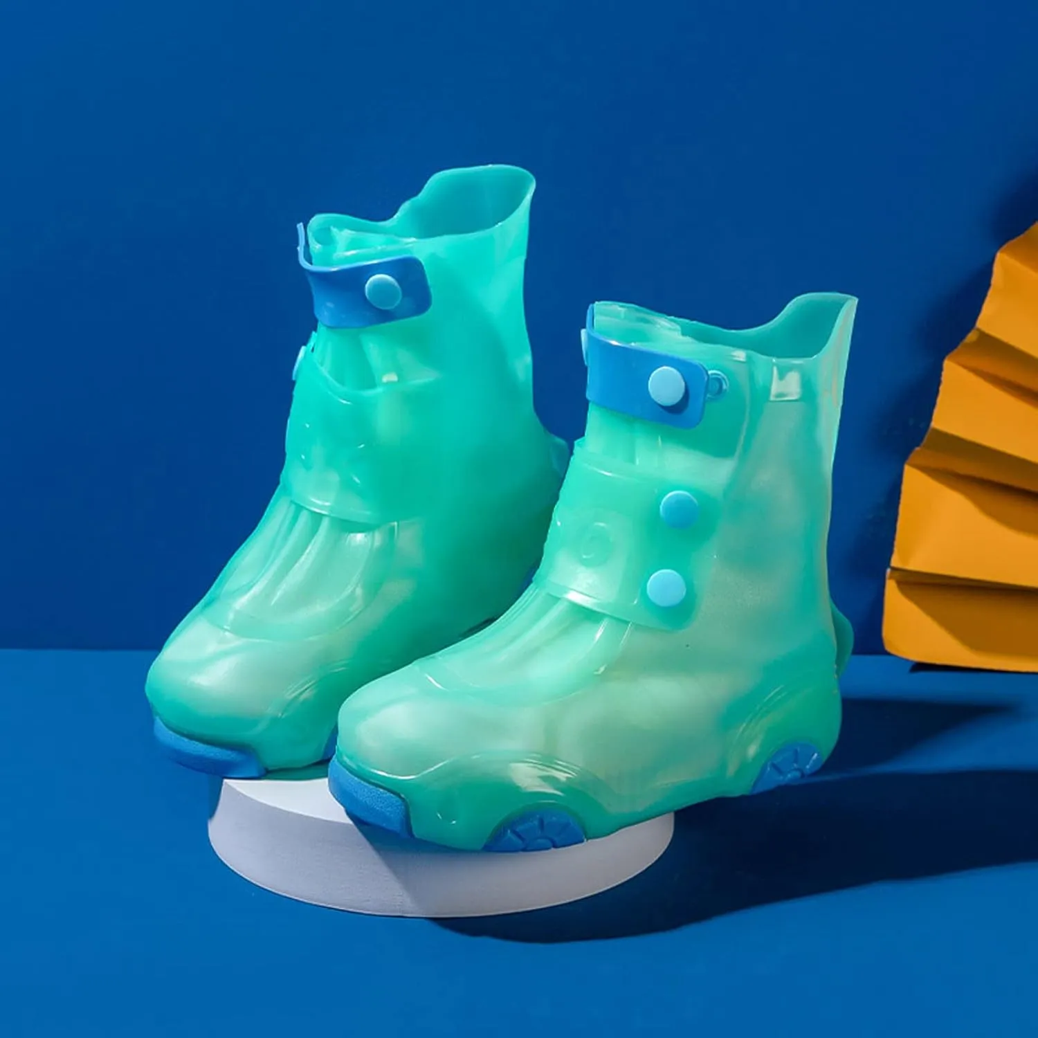 Kids Rain Shoes Cute Cartoon Non-Slip Soft Bottom Rain Shoes Portable Waterproof Shoes Unisex Children Rain Shoes, 5
