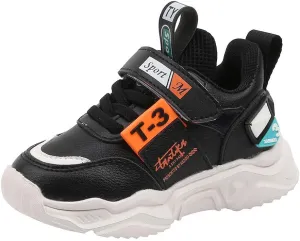 Kids Running Shoes Walking Sports Athletic Tennis Sneakers for Boys Girls Lightweight Outdoor Shoes Casual Shoes (Black-03#, 12-15Months)