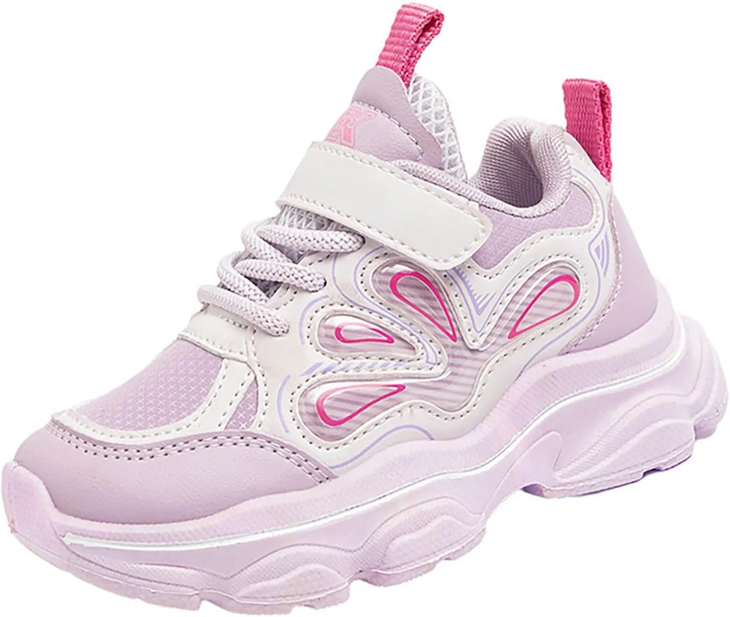 Kids Sport Sneakers for Boys Girls Mesh Breathable Running Shoes Hook and Loop Lightweight Athletic Casual Shoes