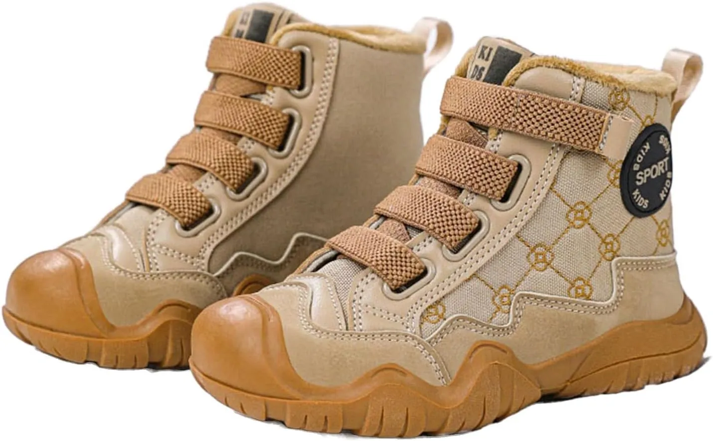 Kids Winter Barefoot Hiking Boots Wide Toe Box Waterproof Fleece Lined Platform Sneakers for Boys Girls