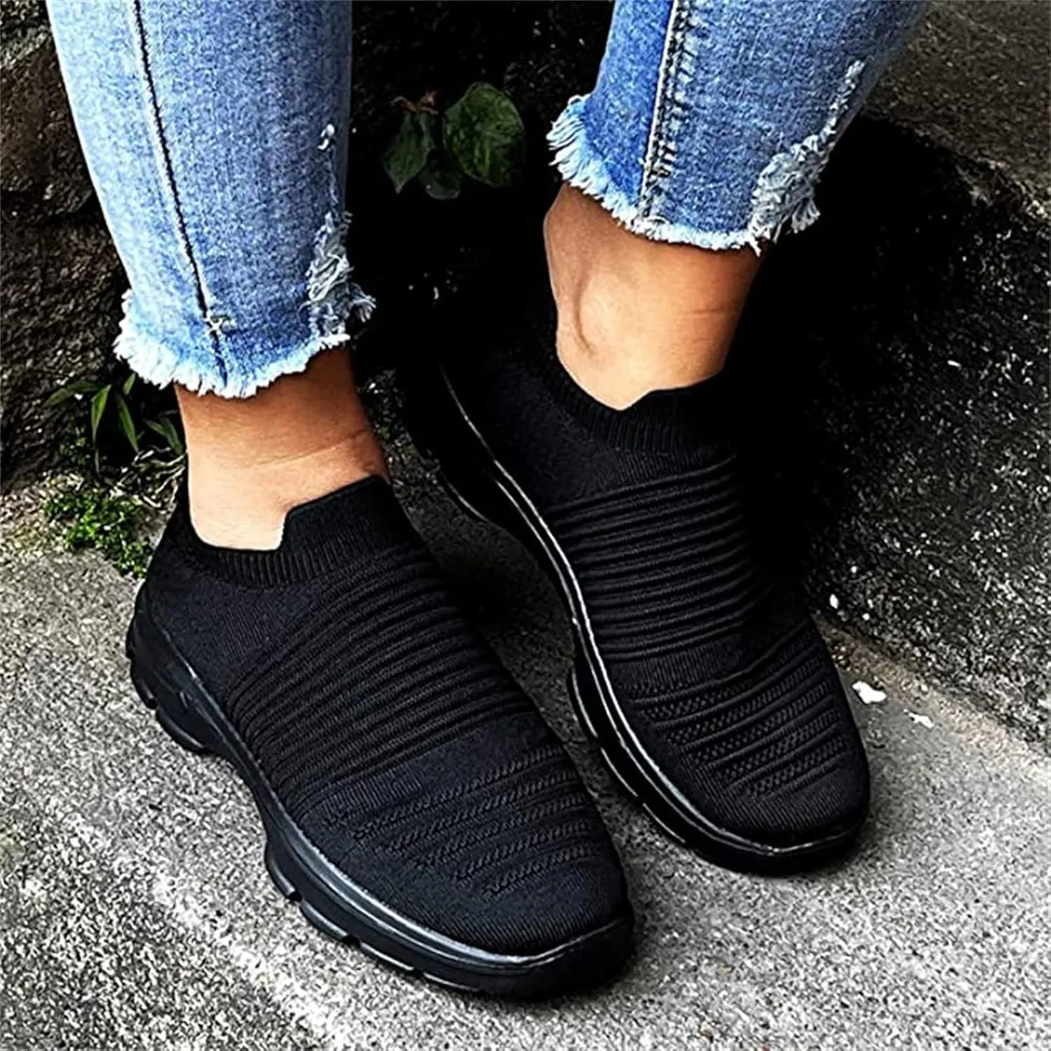 Ladmiple Gym Shoes For Women Workout Running Slip On Lightweight Tennis Shoes Non Slip Fashion Mesh Walking Sneakers
